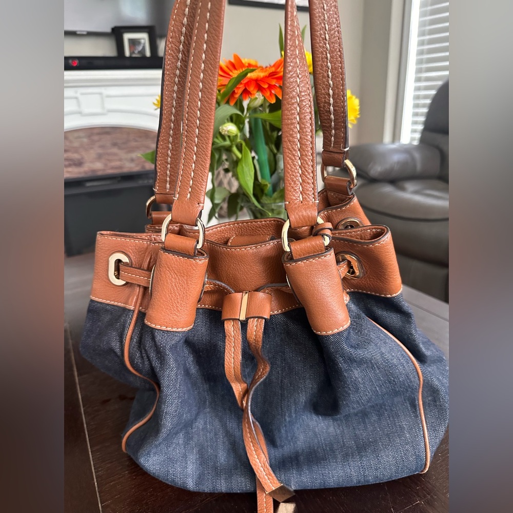 Stylish Brown and Blue Women's Bag